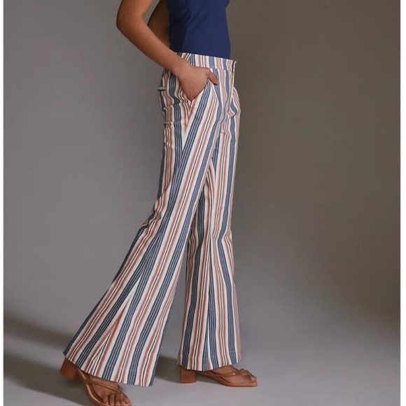 Anthropologie Pants - NWOT Anthropologie Striped Flare Multicolor Pants